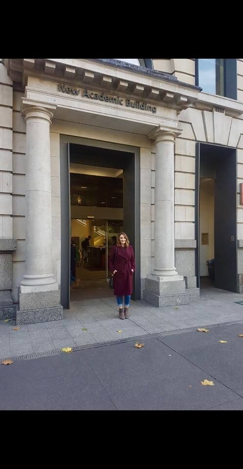 Jenn Galandy pictured at London School of Economics, International Organisations Day, representing University of Nottingham: December 2017