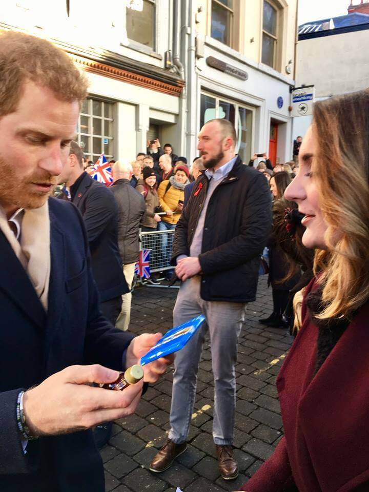 Jenn Galandy chatting with Prince Harry in Nottingham: December, 2017